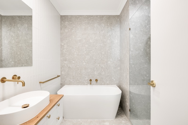 Bathroom with freestanding bath