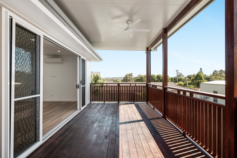 New rear deck on a renovated home