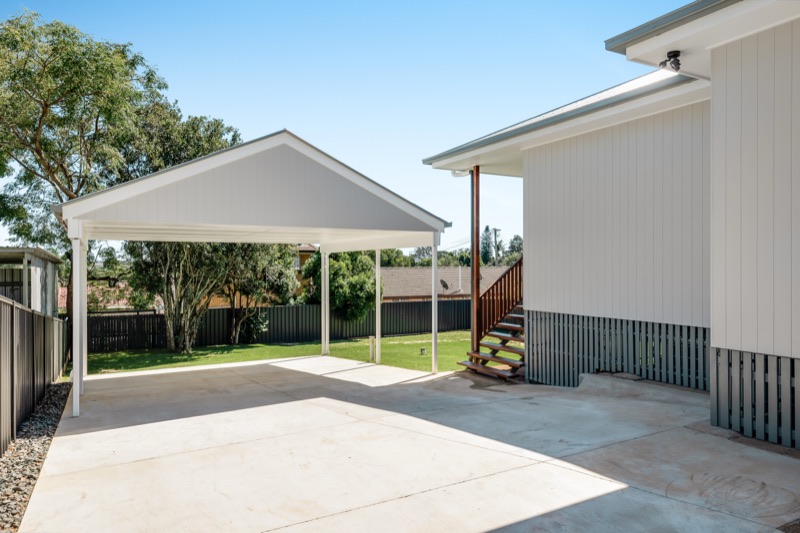 New carport and rear of the extension