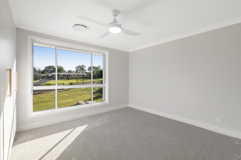 Bedroom with a view over the paddocks