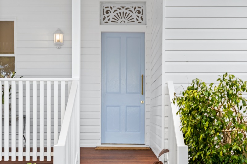 Restored front door and fretwork