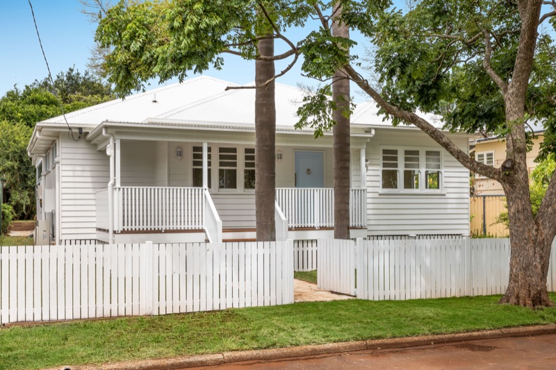 Front of the renovated weatherboard cottage in North Toowoomba